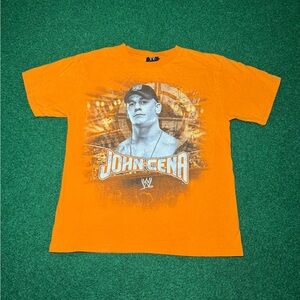 Vintage John Cena WWE U Cant See Me Orange Boys 10/12 Large Wrestling T Shirt